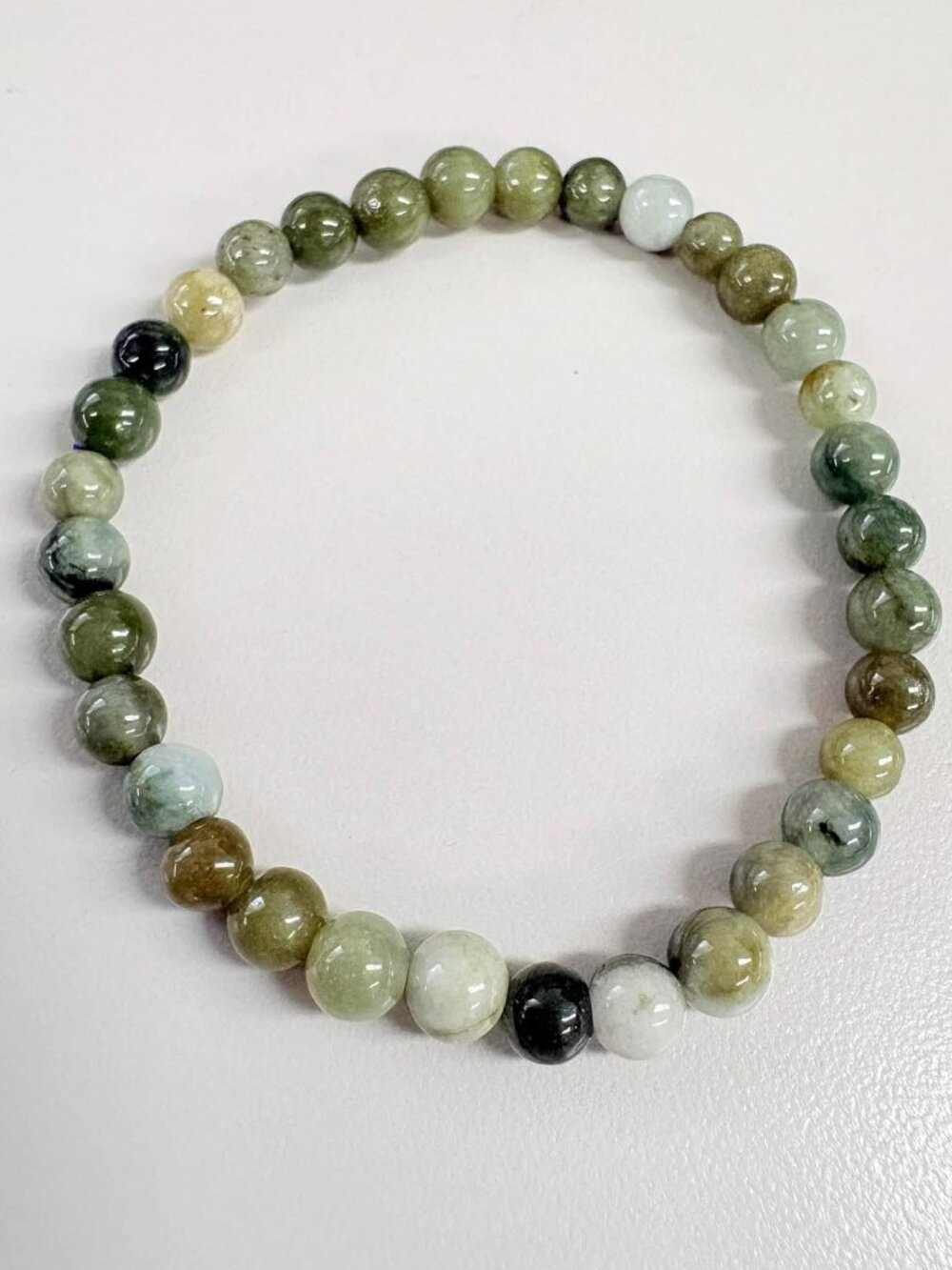 Natural Type A Multi-Color Jadeite Bead Bracelet - Set of 5 bracelets.